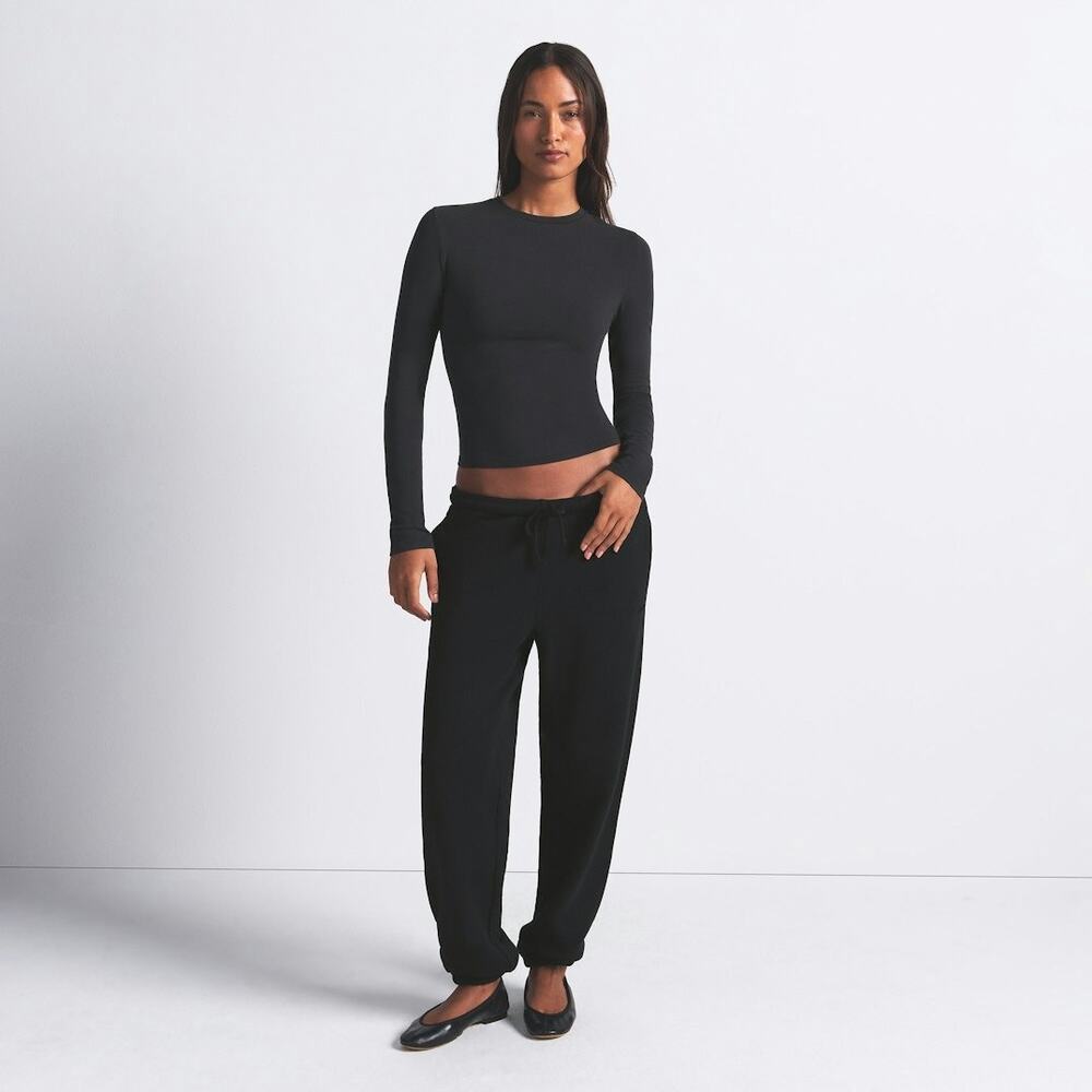 SKIMS COTTON JERSEY Long Sleeve T-Shirt - Soot Size XS NWT #1457 - Picture 5 of 7